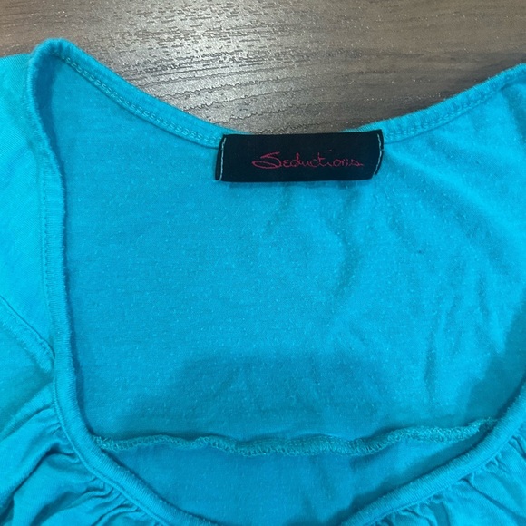 💗Blue Ruffled Tank Top - Picture 2 of 3